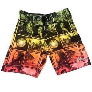 Bob Marley One‎ Love Board Shorts Reggae Graphic Men's L 40" Waist No Tag